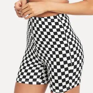 Checkered biker shorts